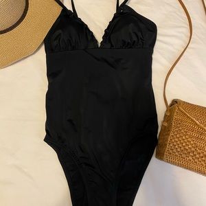 Time and Tru Pretty Black One Piece Swimsuit Small